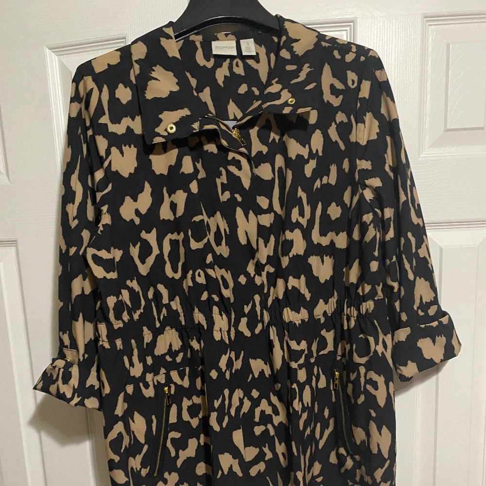 Zenergy By Chico’s Jacket Leopard Animal Print Size 3 (XL-16)